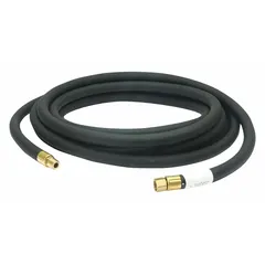 PVC airline hose, 25 ft length with 1/2 in inside diameter, rated for maximum pressure of 250 psi. Used to supply breathable compressed air in industrial environments, connecting air sources to respirators or pneumatic tools.