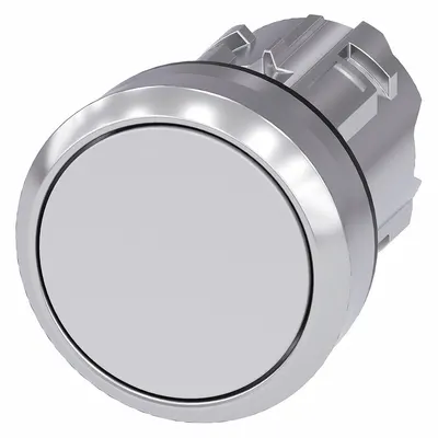 Siemens Flush Push Button: 22 mm Mounting Size, Metallic - Flush-Mount & Recessed Push-Button Operators