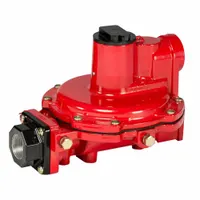 Lever-acting gas pressure regulator with aluminum body and NPT x NPT connections. Rated for 2,000,000 BtuH gas capacity. Used in LPG systems to reduce and stabilize pressure for high-flow applications such as industrial heating and commercial kitchens