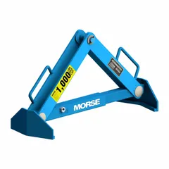 Steel drum lifting hook with blue finish, designed for rim grip on metal drums. Supports drums from 30 to 85 gallons with a weight capacity of 1,000 lb. Suitable for lifting and transporting metal drums in industrial material handling and storage applications.
