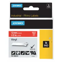 Combined Label and Ribbon Cartridge: 1/2 in x 18 ft, Vinyl, Red (Gloss), Indoor/Outdoor (MPN 1805416)