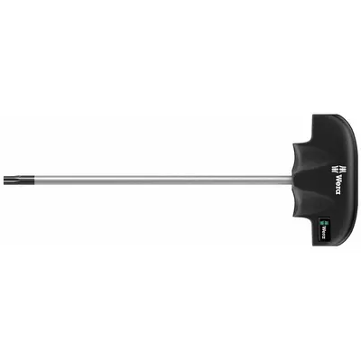 WERA Torx Key: 2 Tips, Torx, Std End, T9 Tip Size, Short, Alloy Steel, Chrome - T-Shaped Torx & Torx Plus Keys