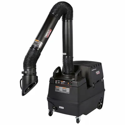 LINCOLN ELECTRIC: 735 cfm, 10 ft Arm Lg, MERV 14 - Single-Arm Self-Cleaning Filter Mobile Welding Fume Extractors
