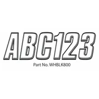 Letter and Number Label Set: Gen Identification/USCG, 3 in Character Ht, Proprietary, Black/White (MPN GWHBLK800)