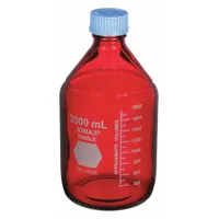 KIMBLE Media Bottle: 2 L, Screw-On, GL 45, 260 mm, Amber, Closure Included, Narrow Mouth Size (MPN 14399-2000)