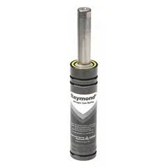 Gas spring providing 450 lbf force with an extended length of 2 21/32 in and M6 rod thread size. Supplied without end fittings for integration into custom assemblies. Used for controlled motion and lifting assistance in industrial equipment such as machine guards, access panels, and tooling fixtures.