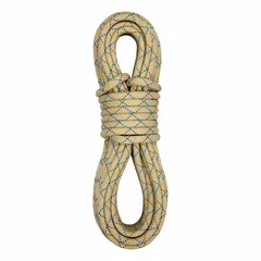 Static kernmantle rope with 7/16 in diameter and 900 lb working load limit. Constructed of blue nylon for shock-absorbing performance. Suitable for rigging, climbing, work positioning, rescue systems, and load securing.