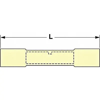 3M Butt Splice Connector: Yellow, Heat Shrink, For Wire Size 12 AWG – 10 AWG - Insulated Butt Splice Connectors with Heat Shrink