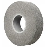 Deburring wheel for carbon steel and soft metals. Removes burrs, sharp edges, and surface imperfections after machining or fabrication. Aluminum oxide abrasive, medium grade. 8 in diameter, 1/2 in width, 3 in arbor. Supplied as a 4-pack