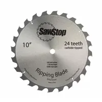 SAWSTOP Circular Saw Blade: 10 in Blade Dia., 24 Teeth, 0.12 in Cut Wd, 5/8 in Arbor Size, Ripping (MPN BTS-R-24ATB)