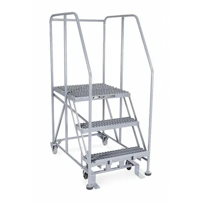 COTTERMAN Mobile Work Platform: 2.5 ft Platform Ht - Max, 24 in x 60 in, Steel - Manual-Lock Rolling Single-Access Platforms