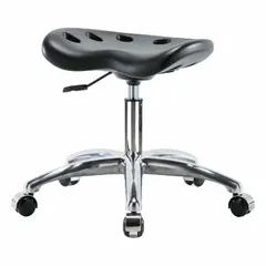 Approved Vendor Polyurethane Lab Stool, Black, 17-22 in Height, 5 Casters