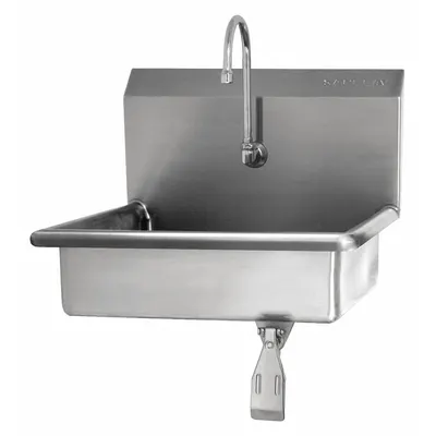 SANI-LAV Hand Sink: 1 Stations, 6 in Bowl Dp, 16 in Bowl Lg, 12 1/2 in Bowl Wd - One-Station Wall-Mounted Hand Sinks with Faucets