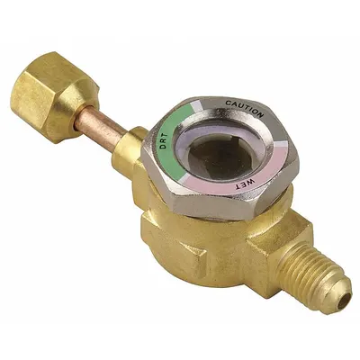 OEM Sight Glass: Flared Swivel, Copper/Steel, 3 3/8 in Lg - Flared Swivel Connection Sight Glasses