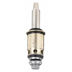 Brass compression faucet cartridge for hot/cold water service. Includes 12 cartridges. Used to replace internal valve mechanism in compatible fixtures.