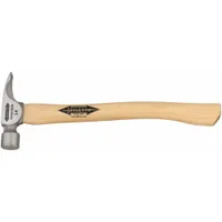 Straight Claw Hammer: Titanium, Plain Grip, Wood Handle, 14 oz Head Wt, 18 in Overall Lg, Milled (MPN Ti14MC)