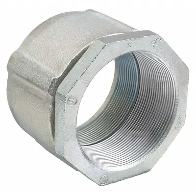 RACO Threaded Coupling - Three-Piece: Iron, 4 in Trade Size, 3 15/32 in Overall Lg - Three-Piece Threaded Couplings