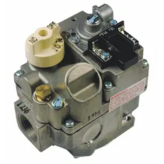 The Robertshaw 700-424 is a replacement gas valve for HVACR systems, controlling gas flow in furnaces, boilers, and commercial heating equipment. It is used in residential and light commercial applications for safe ignition and modulation of natural gas or propane.