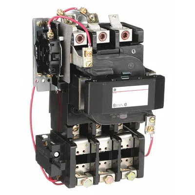 GE Magnetic Motor Starter: Non-Reversing, 3 Poles, NEMA Size 3, 90 A - Non-Reversing Starters with Thermal Overloads