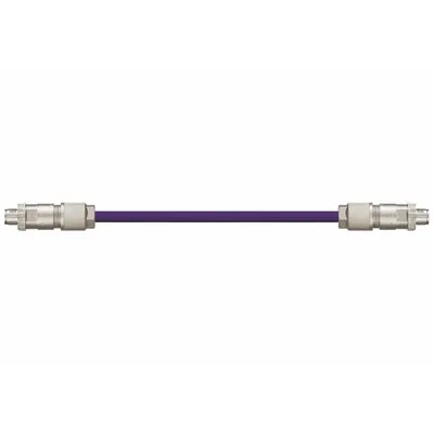READYCABLE Ethernet Cable: Cat6a, M12 Male Straight x M12 Male Straight, 35 ft Lg - M12 Connector to M12 Connector Cordsets