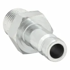This quick disconnect stem air fitting is a replacement component for Binks paint spray guns. It enables rapid connection and disconnection of air lines, supporting efficient changeovers in painting and coating operations.