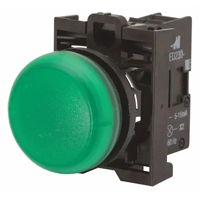 EATON Indicating Light: 22 mm Panel Mounting Size, Green, LED - LED Pilot-Lights