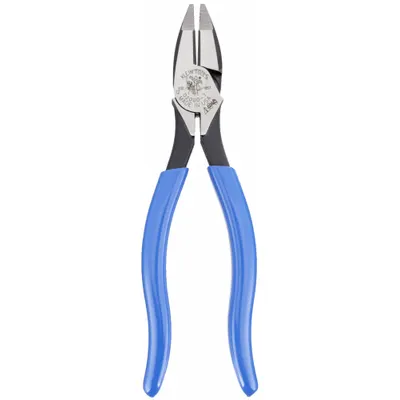 KLEIN TOOLS Linemans Plier: Flat, 7 3/4 in Overall Lg, 1 1/4 in Jaw Lg, 1 in Jaw Wd - Multipurpose Lineman's Pliers