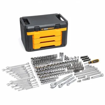GEARWRENCH Mechanics Tool Set: 243 Total Pcs, Mechanics Hand Tools, Metric/SAE - Tool Sets with Tool Chest