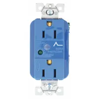 BRYANT Receptacle: Duplex, 5-15, Blue, 125V AC, 15 A, 2 Pole / 3 Wire (MPN SP52A)