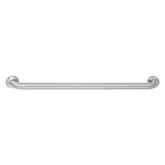 Straight grab bar, 42 inches long with 1 1/2 inch diameter, made of textured stainless steel. Designed for wall mounting in accessible bathrooms, showers, and restrooms to provide support and stability.