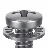SEMS Screw: Flat/Split Lock, #10-24 Thread Size, 3/8 in Lg, Stainless Steel, Passivated, Pan, 25 PK (MPN 1-PPX-10C-37)