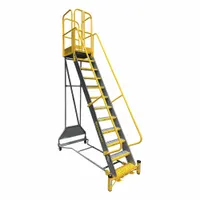 COTTERMAN Rolling Ladder: 10 ft Platform Ht, Partially Assembled, Foot-Activated Step Lock, Steel (MPN WMX12R42A3FGP3)