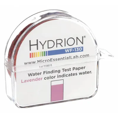 HYDRION Test Strips: Water Finder, Yes/No, Strip, 50 ft Overall Lg - Single-Parameter Test Strips