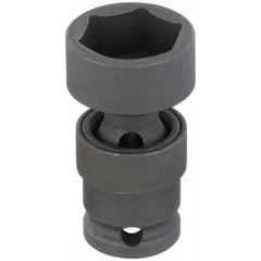 This 1/2" drive SAE flex impact socket features a 1-1/8 in six-point standard profile for secure engagement with hex fasteners. The black phosphate finish provides corrosion resistance for impact use in heavy-duty fastening and loosening tasks. Not tether capable.