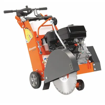HUSQVARNA Walk-Behind Concrete Saw: 20 in Blade Dia., Wet, 7 5/8 in Max. Cutting Dp - 4-Cycle Gas-Powered Walk-Behind Concrete Saws