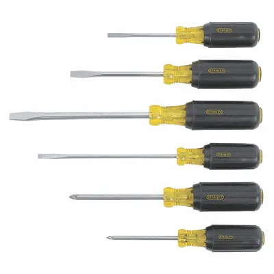 STANLEY Magnetized Tip Screwdriver Set: 1-10 Pieces, 6 Pieces, Phillips/Slotted Tip - General Purpose Screwdriver Sets