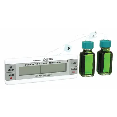 TRACEABLE Standard Thermometer with Two Glycol-Filled Bottle Probes - Standard Thermometers