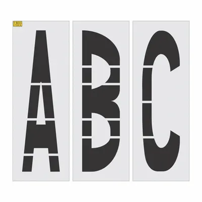 RAE Individual Stencil: A to Z/Blank, 60 in Character Ht - Plastic Stencil Sets