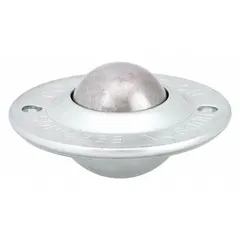 This ball transfer features a 1 in diameter ball with a 75 lb load capacity and 5/8 in projection. The countersunk flange mount design allows flush installation in flat surfaces. It enables smooth multidirectional movement of loads in material handling applications such as conveyor systems, assembly lines, and packaging stations.