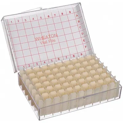 WHEATON Vial Store Case: 5 1/8 in Overall Wd, 2 1/2 in Overall Ht, 7 5/8 in Overall Lg - Lab Storage Boxes