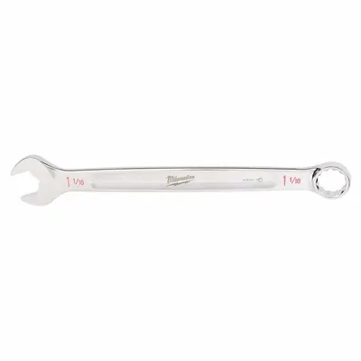 MILWAUKEE Combination Wrench: Steel, Chrome, 1 1/16 in Head Size, 14 3/8 in Overall Lg - SAE 12-Point Combination Wrenches