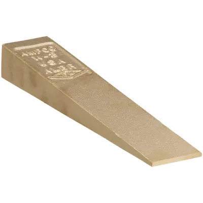 AMPCO Flange Wedge: 8 in Lg, 1 1/2 in Wd, 1 in Max Ht, Non-Sparking, Aluminum Bronze - Non-Sparking Set-Up Wedges