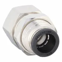 This nickel-plated brass tube fitting features a Push-to-Connect x FNPTF configuration for connecting 1/2 in OD tube to 3/8 in pipe. The silver-finished push-fit design enables tool-free installation in pneumatic or fluid systems