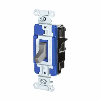 HUBBELL Wall Switch: Toggle Switch, Single Pole, Maintained, Gray, 120/277V AC - Toggle Wall Switches