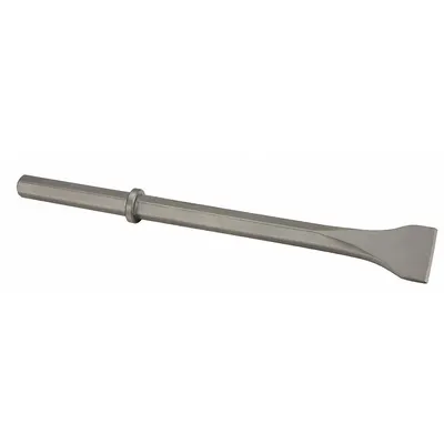 WESTWARD Chisel: 1.125 in Shank Size, Hex, Round, 3 in Chisel Tip Wd, 21 1/4 in Overall Lg - One-Piece Flat Chisels for Breakers & Demolition Hammers