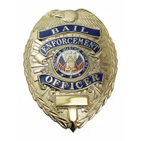 HEROS PRIDE Metal Badge: Bail Enforcement Officer - Oval, 2 1/4 in x 3 1/8 in, Gold, Metal, Badge (MPN 4133G)
