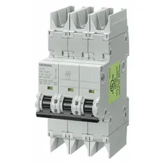 3-pole miniature circuit breaker rated 35 A with C-curve trip characteristic. UL489 listed for DIN rail mounting. Maximum interrupting rating 10 kA at 277/480 V AC; DC voltage rating 125 V DC. Screw clamp terminals. Suitable for branch circuit protection in distribution panels and motor control centers.
