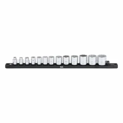 SK PROFESSIONAL TOOLS Socket Set: 3/8 in Drive, 13 Piece, 12-Point, SAE - SAE & Metric Socket Sets