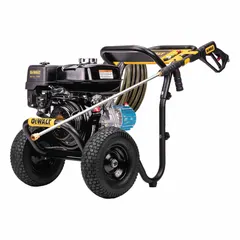 Cart-mounted cold water pressure washer delivering 4200 psi at 4 gpm. Powered by a Honda engine, rated for 20 hours of use per week. Suitable for cleaning equipment, machinery, and surfaces in industrial and commercial settings.