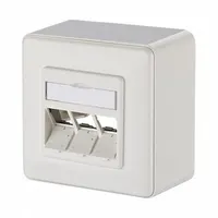 METZ CONNECT Wall Outlet: AP, GD-Zn (Zinc Die-Cast), Individual Keystone Modules, 45° Mounting Angle (MPN 130B20D30002KE)